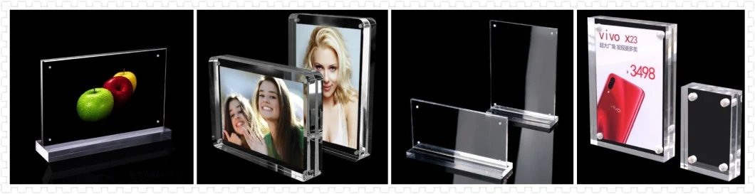 Custom Clear Rounded Corners Acrylic Photo Frame Good Quality A5 18X12.5cm Popular Block Magnetic Picture Acrylic Photo Frame