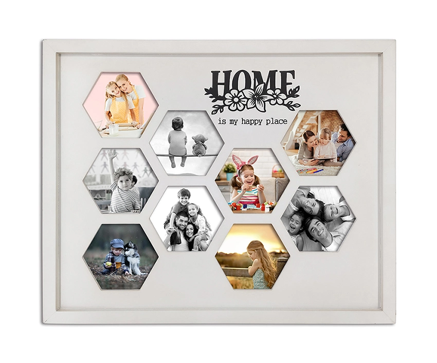 Antique White Wall MDF Plaque & Photo Frame for Home Decor