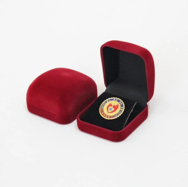 Manufacturers Spot Badge Flannelette Box Packing Box Brooch Gift Box Commemorative Coin Flannelette Box Collection Gift Box