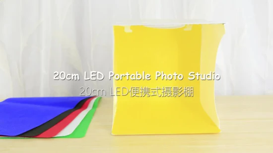 Puluz Folding Lightbox 2LED Mini Photo Studio Box com 6 Cenários